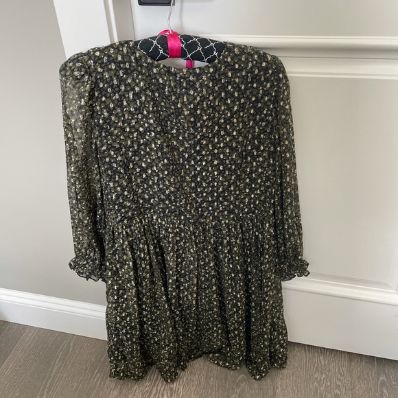 URBAN OUTFITTERS green metallic long sleeve dress - Picture 2 of 4